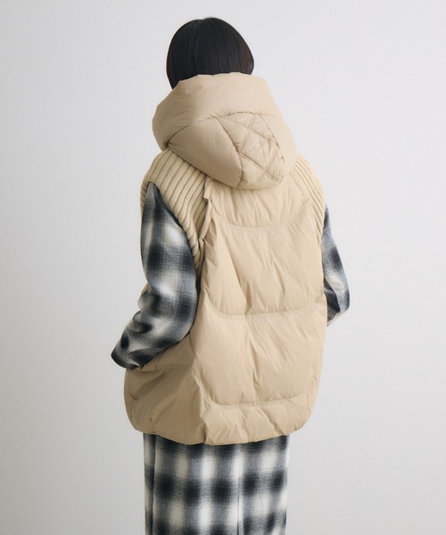 セール】ニットドッキング中綿ベスト（ダウンベスト）｜Paradise