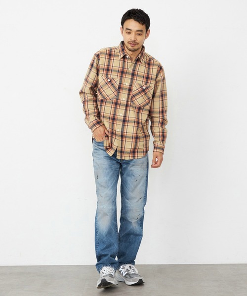 EDWIN(エドウィン)の「EDWIN エドウィン ワークシャツ チェック 長袖(シャツ/ブラウス・メンズ・オリーブ/ブラック/ホワイト/ベージュ・SMALL/MEDIUM/LARGE/X-LARGE)」の19枚目の写真