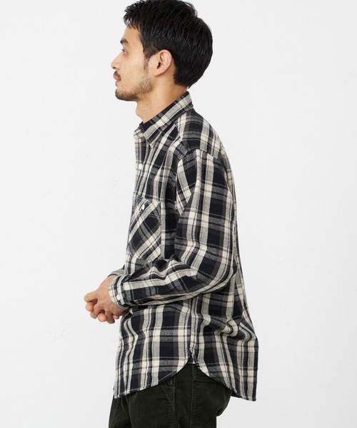 EDWIN(エドウィン)の「EDWIN エドウィン ワークシャツ チェック 長袖(シャツ/ブラウス・メンズ・オリーブ/ブラック/ホワイト/ベージュ・SMALL/MEDIUM/LARGE/X-LARGE)」の6枚目の写真