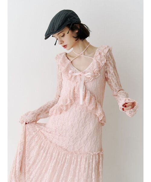 jouetie(ジュエティ)の「ラッフルフリルレースロングワンピース(ワンピース・レディース・オフホワイト/ピンク/ブラック・MEDIUM)」の16枚目の写真