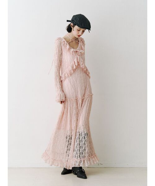 jouetie(ジュエティ)の「ラッフルフリルレースロングワンピース(ワンピース・レディース・オフホワイト/ピンク/ブラック・MEDIUM)」の17枚目の写真