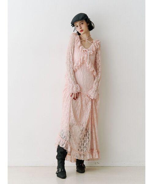 jouetie(ジュエティ)の「ラッフルフリルレースロングワンピース(ワンピース・レディース・オフホワイト/ピンク/ブラック・MEDIUM)」の19枚目の写真