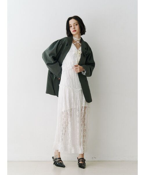 jouetie(ジュエティ)の「ラッフルフリルレースロングワンピース(ワンピース・レディース・オフホワイト/ピンク/ブラック・MEDIUM)」の9枚目の写真