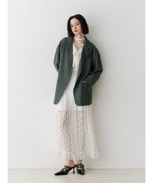 jouetie(ジュエティ)の「ラッフルフリルレースロングワンピース(ワンピース・レディース・オフホワイト/ピンク/ブラック・MEDIUM)」の8枚目の写真