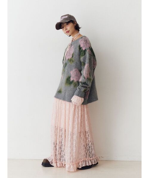 セール】ラッフルフリルレースロングワンピース（ワンピース