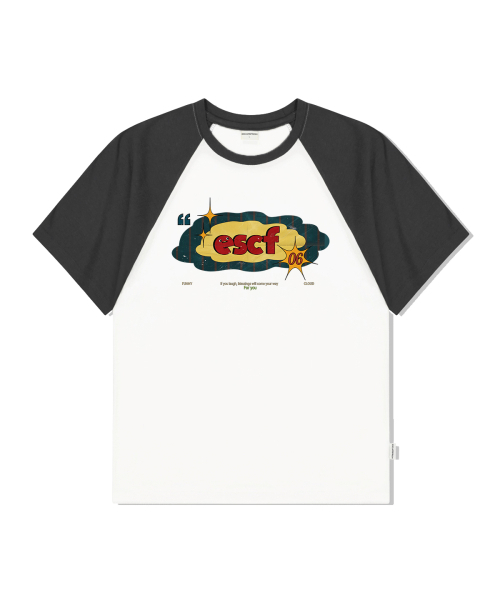 ESCAPEFROM(エスケープフロム)の「ミニヴィンテージクラウドプリントラグラン配色半袖チャコール(Tシャツ/カットソー・レディース・その他・MEDIUM/LARGE)」の1枚目の写真