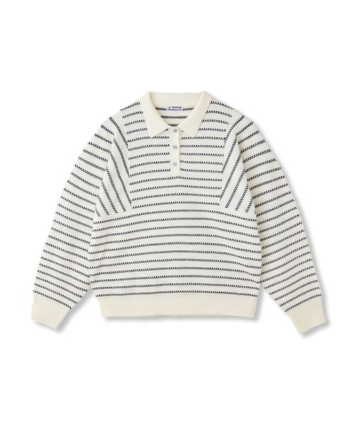 LA MARINE FRANCAISE（マリン フランセーズ）の「ボーダージャガードポロプルオーバー（ニット/セーター・レディース・オフホワイト/ネイビー・FREE）」の10枚目の写真