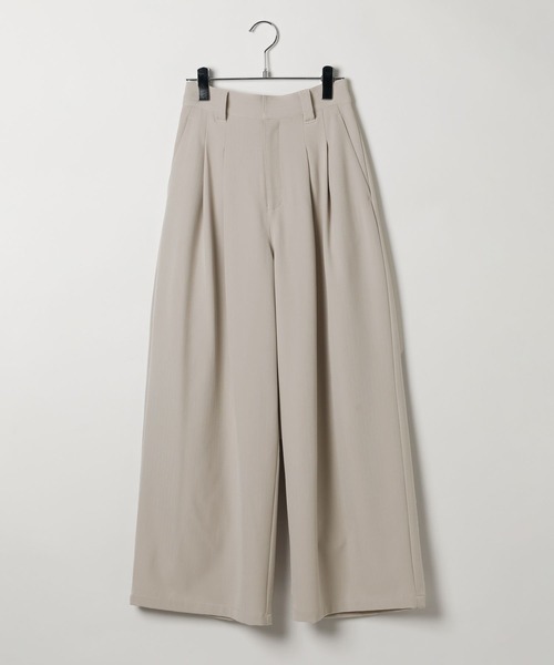 PAGEBOY(ページボーイ)の「イージーケアタックワイドパンツ 【セットアップ対応】(デニムパンツ・レディース・チャコールグレー/ブラック/グレイッシュベージュ・MEDIUM/SMALL)」の18枚目の写真