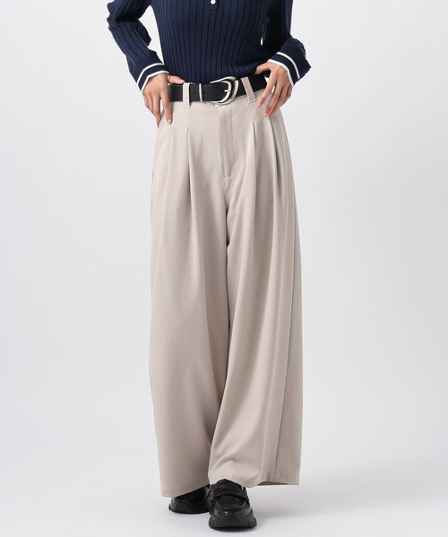 PAGEBOY(ページボーイ)の「イージーケアタックワイドパンツ 【セットアップ対応】(デニムパンツ・レディース・チャコールグレー/ブラック/グレイッシュベージュ・MEDIUM/SMALL)」の20枚目の写真