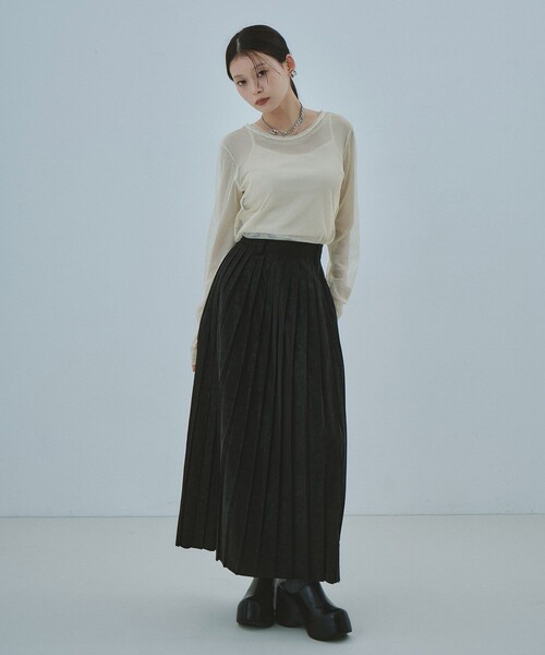 セール】【ブラック残りわずか！】Soft Leather Pleated SK
