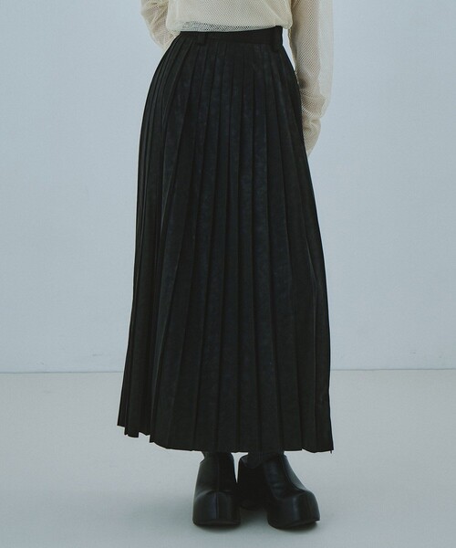 セール】【ブラック残りわずか！】Soft Leather Pleated SK