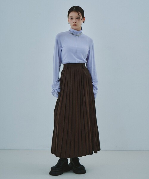 セール】Soft Leather Pleated SK｜ヴィーガンレザー/冬服（スカート