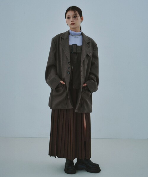 セール】【ブラック残りわずか！】Soft Leather Pleated SK