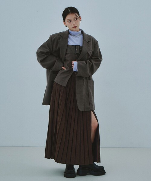 Soft Leather Pleated SK|ヴィーガンレザー/春服(スカート Soft Leather Pleated SK|ヴィーガンレザー/春服(スカート