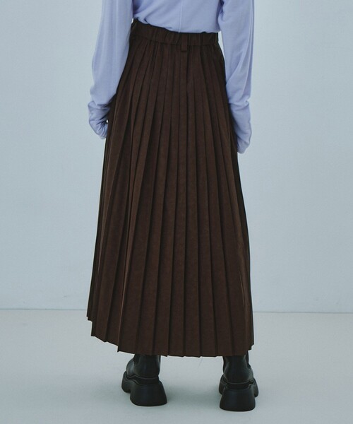 セール】【ブラック残りわずか!】Soft Leather Pleated SK セール】【ブラック残りわずか!】Soft Leather Pleated SK