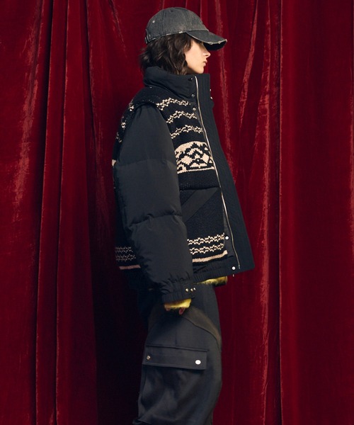 MAISON SPECIAL（メゾンスペシャル）の「《UNISEX》Knit-switched Prime-Over Down Jacket/ニットスイッチングプライムオーバーダウンブルゾン【MAISON SPECIAL/メゾンスペシャル】（ダウンジャケット/コート・メンズ・ブラック/グレイッシュベージュ・0/1/2）」の6枚目の写真