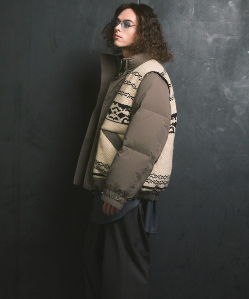 MAISON SPECIAL（メゾンスペシャル）の「《UNISEX》Knit-switched Prime-Over Down Jacket/ニットスイッチングプライムオーバーダウンブルゾン【MAISON SPECIAL/メゾンスペシャル】（ダウンジャケット/コート・メンズ・ブラック/グレイッシュベージュ・0/1/2）」の10枚目の写真