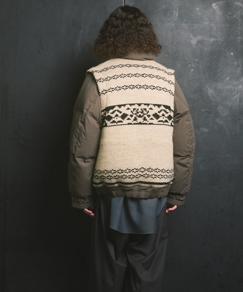 MAISON SPECIAL（メゾンスペシャル）の「《UNISEX》Knit-switched Prime-Over Down Jacket/ニットスイッチングプライムオーバーダウンブルゾン【MAISON SPECIAL/メゾンスペシャル】（ダウンジャケット/コート・メンズ・ブラック/グレイッシュベージュ・0/1/2）」の11枚目の写真