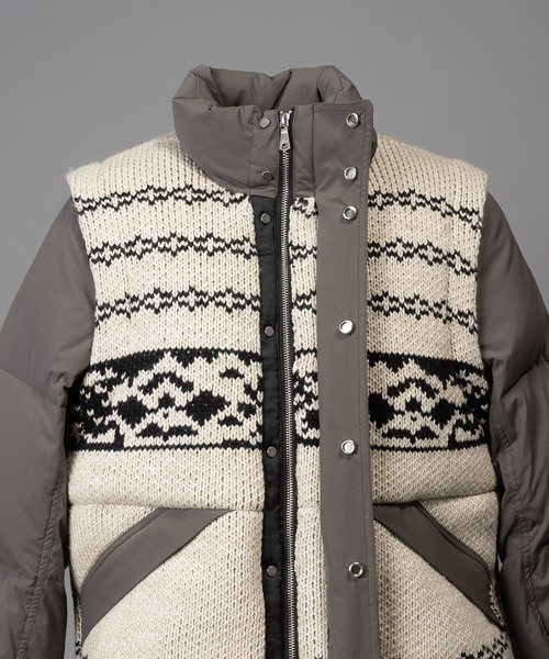 MAISON SPECIAL（メゾンスペシャル）の「《UNISEX》Knit-switched Prime-Over Down Jacket/ニットスイッチングプライムオーバーダウンブルゾン【MAISON SPECIAL/メゾンスペシャル】（ダウンジャケット/コート・メンズ・ブラック/グレイッシュベージュ・0/1/2）」の20枚目の写真