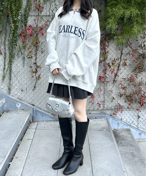 LAC-VERT（ラック・ヴェール）の「デニムカラーハーフZIPスウェット