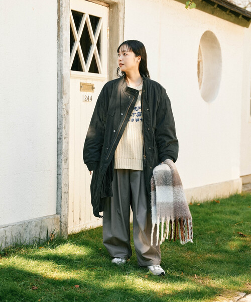 FREAK'S STORE(フリークスストア)の「ボリューム チェック フリンジマフラー(マフラー・レディース・イエロー/ラベンダー/サックスブルー・ONE SIZE)」の8枚目の写真
