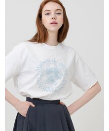 ウィメンズルリスエンボクロップTシャツホワイトブルー(FCC2TS387W)