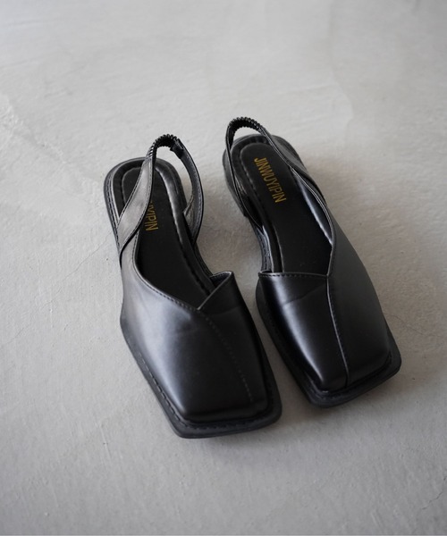SANSeLF（サンセルフ）の「【SANSeLF】 スクエアトゥスリングバックフラットシューズ sas26s001（その他シューズ・レディース・ブラック・38/37/36/39）」の5枚目の写真