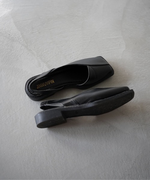 SANSeLF（サンセルフ）の「【SANSeLF】 スクエアトゥスリングバックフラットシューズ sas26s001（その他シューズ・レディース・ブラック・38/37/36/39）」の8枚目の写真