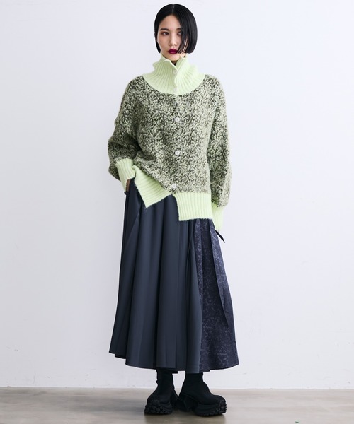 MONOe（モノエ）の「ジャガード柄ハイネックニットカーディガン（ニット/セーター・レディース・グレー/グリーン/オレンジ・FREE）」の17枚目の写真