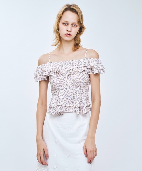 DEICY(デイシー)の「ローズフリル2wayオフショルブラウス(シャツ/ブラウス・レディース・ラベンダー/ピンク/ブルー・1/0)」の3枚目の写真