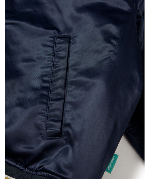 MMLG（エムエムエルジー）の「[Mmlg] CPC SATIN VARSITY JACKET (NAVY)（スタジャン・レディース・その他・X-LARGE/SMALL/MEDIUM/LARGE）」の8枚目の写真