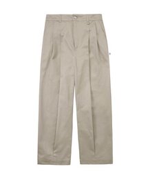 Creased Wide Pants - Beige