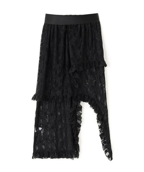 ROYAL FLASH（ロイヤルフラッシュ）の「MITSUKI/ミツキ/ベルト付きレーススカート（スカート・レディース・ブラック/ホワイト・F）」の6枚目の写真