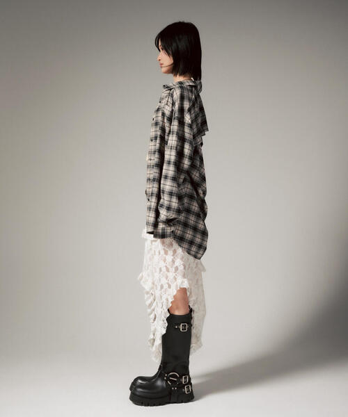 ROYAL FLASH（ロイヤルフラッシュ）の「MITSUKI/ミツキ/ベルト付きレーススカート（スカート・レディース・ブラック/ホワイト・F）」の20枚目の写真