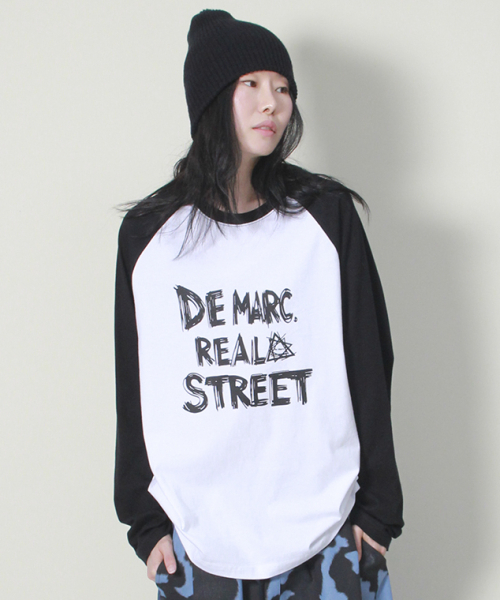 DEMARC（ドゥマーク）の「リアルストリートカラーミックスラグラン長袖Tシャツブラック&ホワイト（Tシャツ/カットソー・レディース・その他・MEDIUM/LARGE）」の7枚目の写真