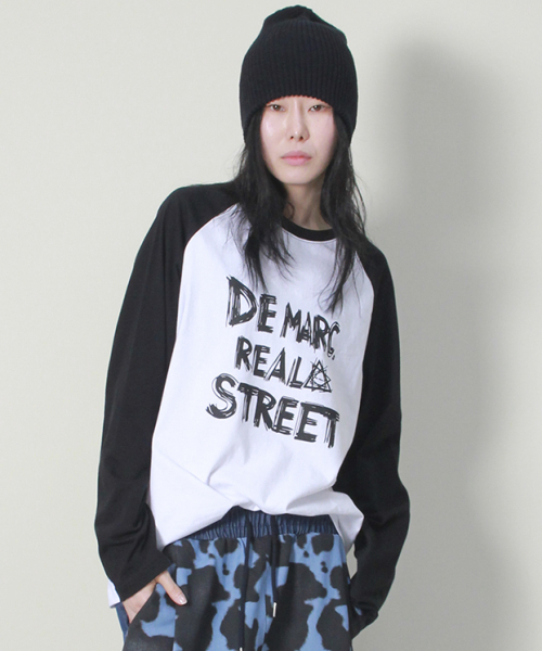 DEMARC（ドゥマーク）の「リアルストリートカラーミックスラグラン長袖Tシャツブラック&ホワイト（Tシャツ/カットソー・レディース・その他・MEDIUM/LARGE）」の10枚目の写真