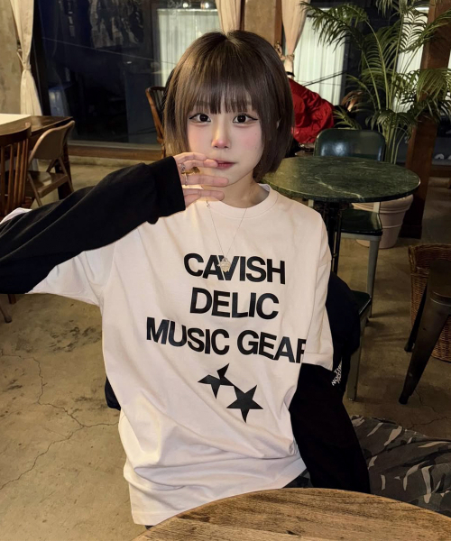 Cavish(カビシ)の「DELIC LAYERED LS TEE PINK(CV2FSUT579A)(Tシャツ/カットソー・レディース・ピンク・SMALL/MEDIUM/LARGE)」の1枚目の写真