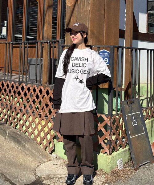 Cavish(カビシ)の「DELIC LAYERED LS TEE PINK(CV2FSUT579A)(Tシャツ/カットソー・レディース・ピンク・SMALL/MEDIUM/LARGE)」の19枚目の写真