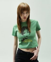 CURRENT（カレント）の「90S PRINTED CROP TEE [OLIVE GREEN]（Tシャツ/カットソー）」