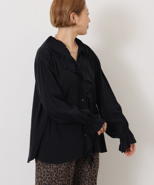 JOURNAL STANDARD LUXE（ジャーナルスタンダード　ラックス）の「Cu/Rローン フリルパフブラウス（シャツ/ブラウス・レディース・ブラック/ブラック系その他・FREE）」の13枚目の写真
