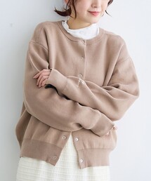 coen | 【選べる6色展開 / スプリングカラー】袖刺繍 スウェットライクハイゲージニットカーディガン(カーディガン/ボレロ)