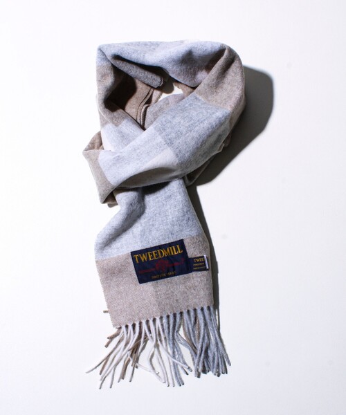 TWEED MILL(ツイードミル)の「【TWEED MILL/ツイードミル】ウールチェックストール25(マフラー・メンズ・グレー系その他/ブルー系その他6/イエロー系その他/ベージュ系その他/グリーン系その他/ブルー系その他/ブラック系その他・FREE)」の4枚目の写真