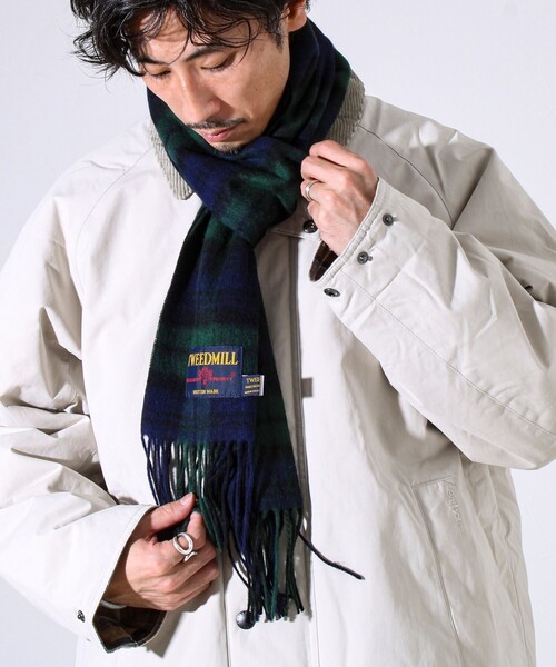 TWEED MILL(ツイードミル)の「【TWEED MILL/ツイードミル】ウールチェックストール25(マフラー・メンズ・グレー系その他/ブルー系その他6/イエロー系その他/ベージュ系その他/グリーン系その他/ブルー系その他/ブラック系その他・FREE)」の6枚目の写真