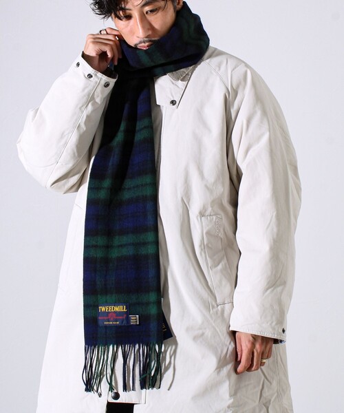 TWEED MILL(ツイードミル)の「【TWEED MILL/ツイードミル】ウールチェックストール25(マフラー・メンズ・グレー系その他/ブルー系その他6/イエロー系その他/ベージュ系その他/グリーン系その他/ブルー系その他/ブラック系その他・FREE)」の9枚目の写真