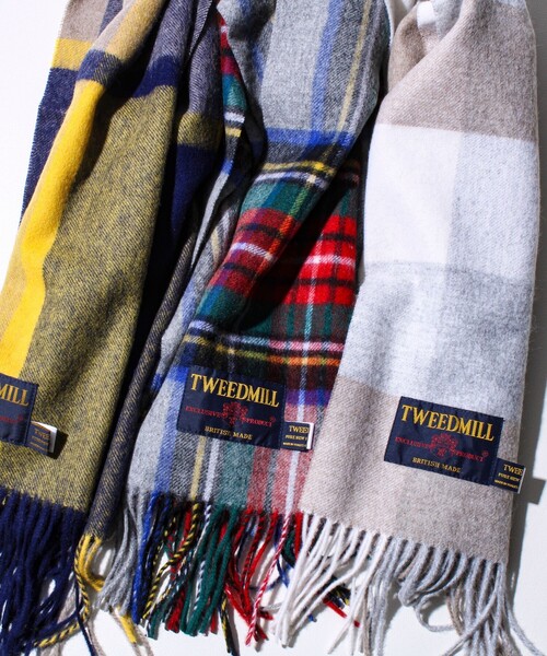 TWEED MILL(ツイードミル)の「【TWEED MILL/ツイードミル】ウールチェックストール25(マフラー・メンズ・グレー系その他/ブルー系その他6/イエロー系その他/ベージュ系その他/グリーン系その他/ブルー系その他/ブラック系その他・FREE)」の13枚目の写真