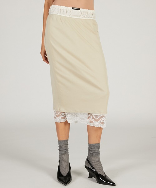 PRANK PROJECT(プランクプロジェクト)の「レイヤードレーススカート / Layered Lace Skirt(スカート・レディース・ブラック/ベージュ・FREE)」の1枚目の写真