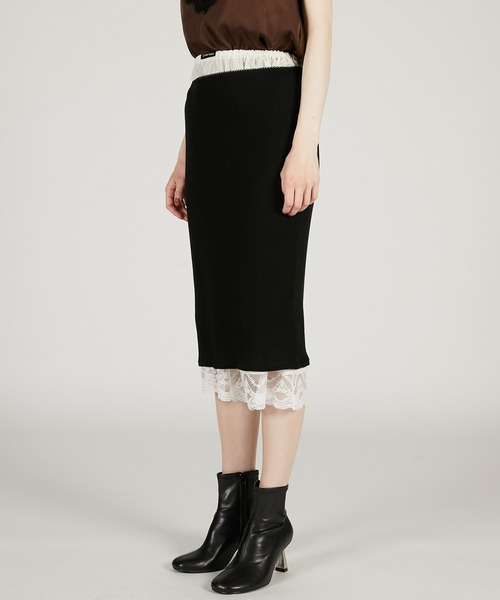 PRANK PROJECT(プランクプロジェクト)の「レイヤードレーススカート / Layered Lace Skirt(スカート・レディース・ブラック/ベージュ・FREE)」の6枚目の写真