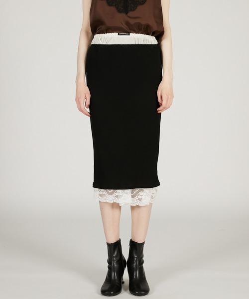 PRANK PROJECT(プランクプロジェクト)の「レイヤードレーススカート / Layered Lace Skirt(スカート・レディース・ブラック/ベージュ・FREE)」の5枚目の写真