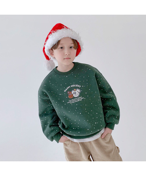 BERRYCLOSET（ベリークローゼット）の「[起毛] ハッピーホリデースウェット（スウェット・レディース・レッド/グリーン・13号/17号/7号/09号/11号/15号）」の2枚目の写真