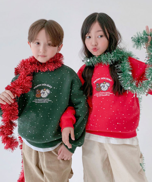 BERRYCLOSET（ベリークローゼット）の「[起毛] ハッピーホリデースウェット（スウェット・レディース・レッド/グリーン・13号/17号/7号/09号/11号/15号）」の3枚目の写真